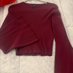 Bell sleeve crop sweater